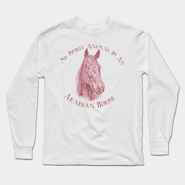 Arabian Horse Fun Saying Long Sleeve T-Shirt by Biophilia